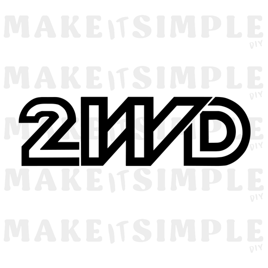 2WD Auto-Sticker / Vinyl / Wetterfest / Unterschiedliche Farben / 2 Sticker